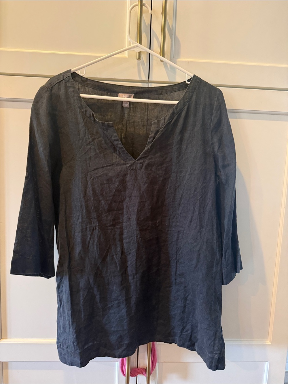 J. Jill Slate Black Linen Tunic medium